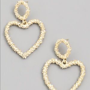 Gold hear drop earrings